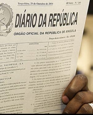 Estado angolano reforça soberania documental com nova tabela do Diário da República